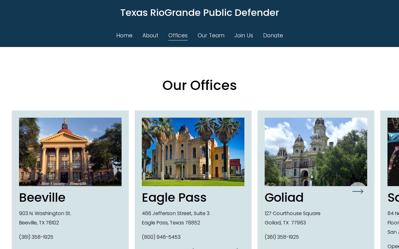 Beeville criminal history Texas RioGrande Public Defender office listing